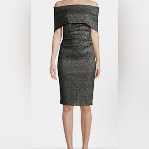 Vince Camuto Off-the-Shoulder Animal-Print Dress